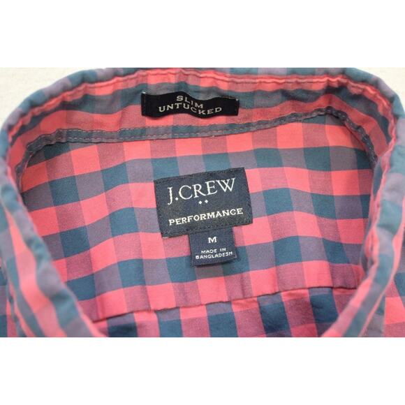 J Crew Flex Wash Dress Shirt Slim Untucked Performance Long Sleeve Mens Medium - Picture 8 of 9
